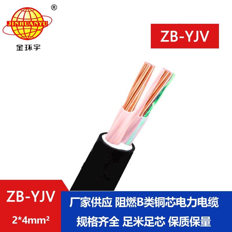 金環(huán)宇電纜 阻燃yjv電纜 ZB-YJV 2X4平方 深圳電纜批